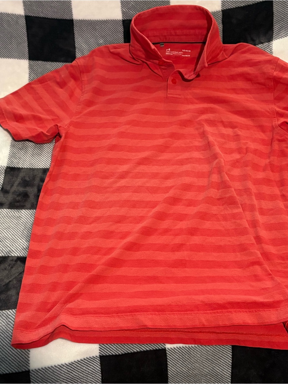 Under Armor Red Performance Tee with White Interior Print